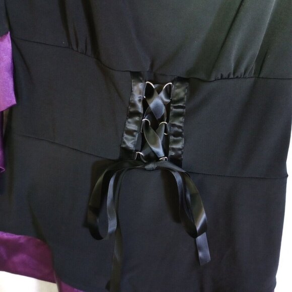 Dare To Wear Treasure Top In Plum/Black Bell Sleeve Gothic Top Women's Sz M NEW - Picture 11 of 14